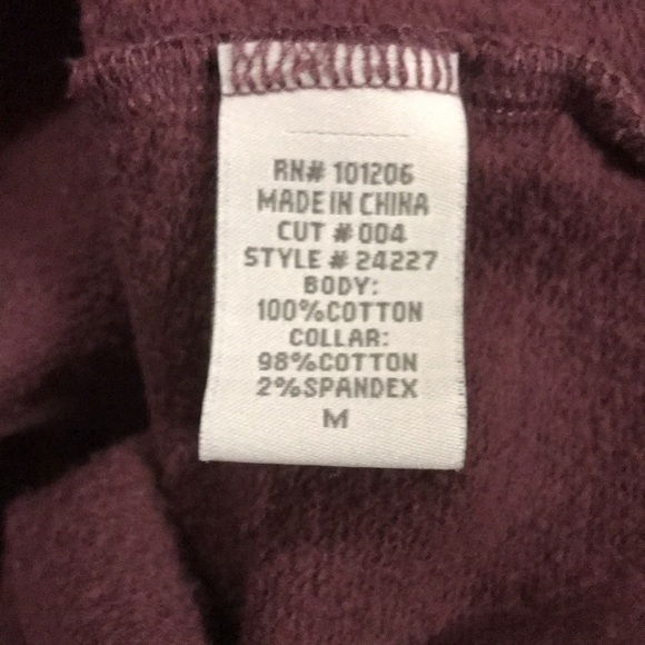 Soft Surroundings women’s tunic sweatshirt size M plum burgundy cowl neck cozy - Picture 7 of 10